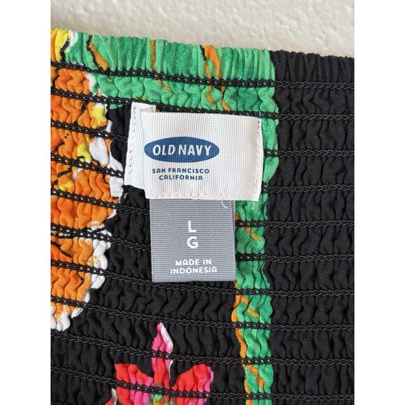 Old Navy Printed Fit & Flare Cami Dress Women’s Large Black Floral‎ Mini - Picture 4 of 9